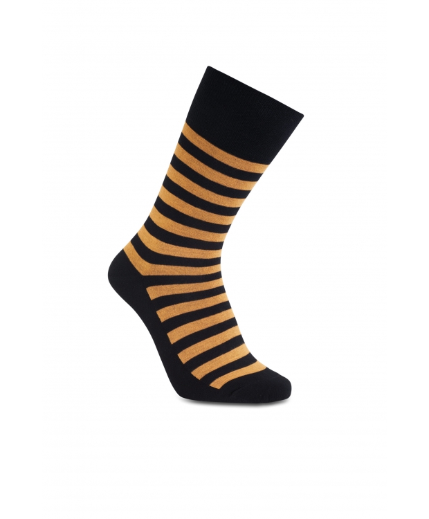 iZ Sock stribede bambusstrømper sort/orange unisex – OUTLET billede 6