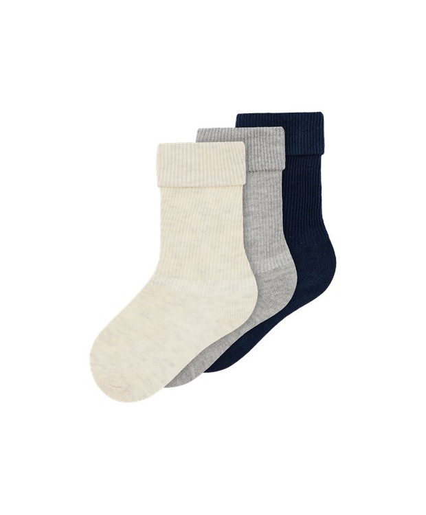 Name it 3-pak strømper i multifarvet til baby billede 1