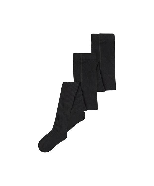 Name it 2-pak rib strømpebukser i sort til piger – Outlet billede 7