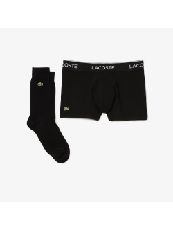 Lacoste gaveæske med boxershorts og strømper i sort til herre