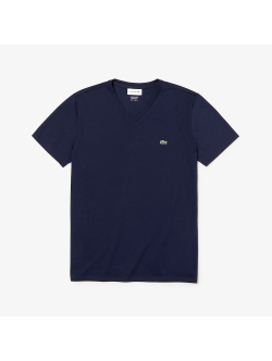 Lacoste navy V-hals T-shirt til herre – regular fit