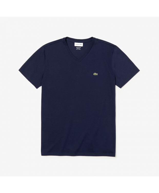 Lacoste navy V-hals T-shirt til herre – regular fit billede 1