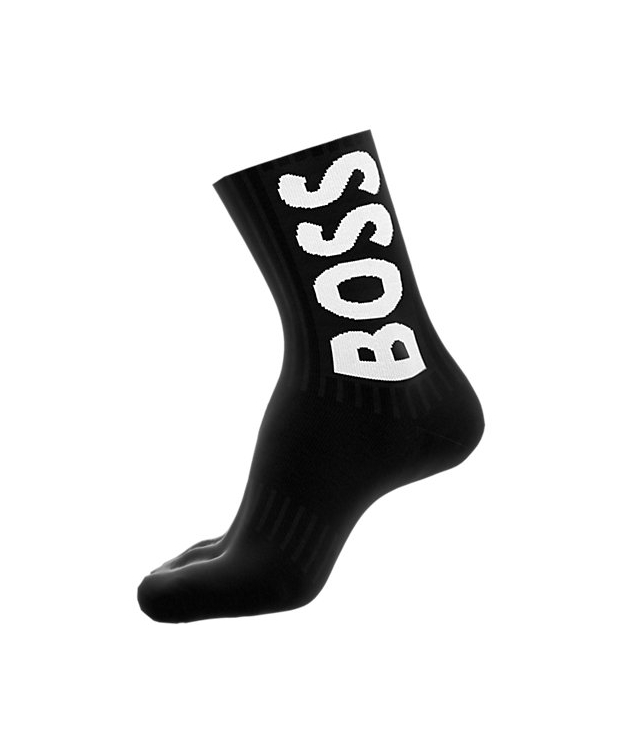 BOSS QS RIB logo strømper sort til herre billede 1