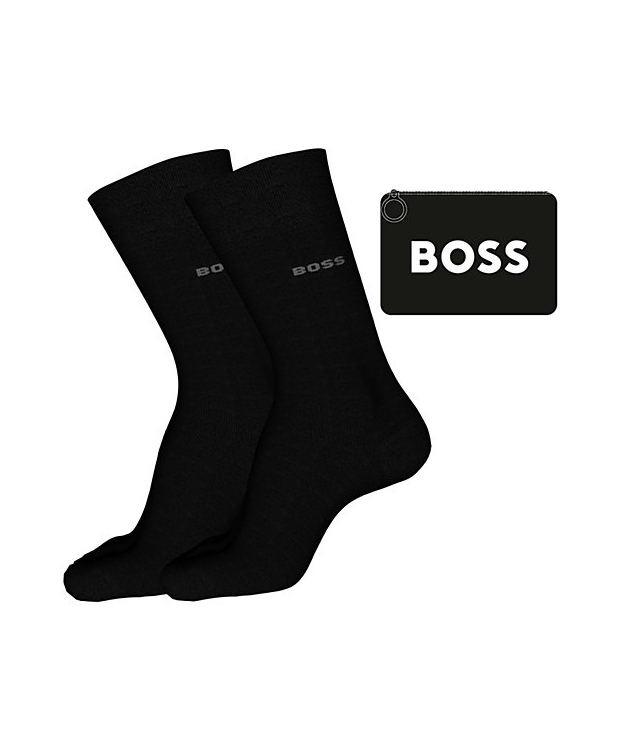 BOSS 2-pak sorte strømper til herre i gaveæske billede 1