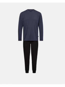 JBS bambusjersey-pyjamas til herre i navy og sort