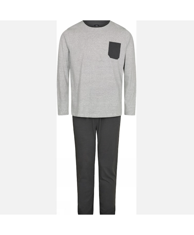 JBS gråstribet jersey-pyjamas til herre – Outlet billede 1