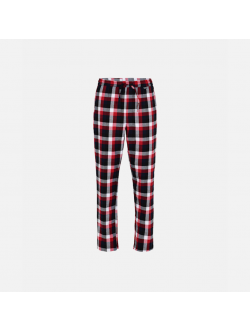 JBS pyjamasbukser i flannel ternet mønster i rød til herre