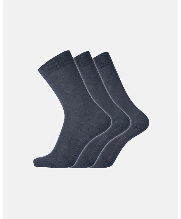 Dovre 3-pak navy bomuldsstrømper til herre – Outlet billede 1