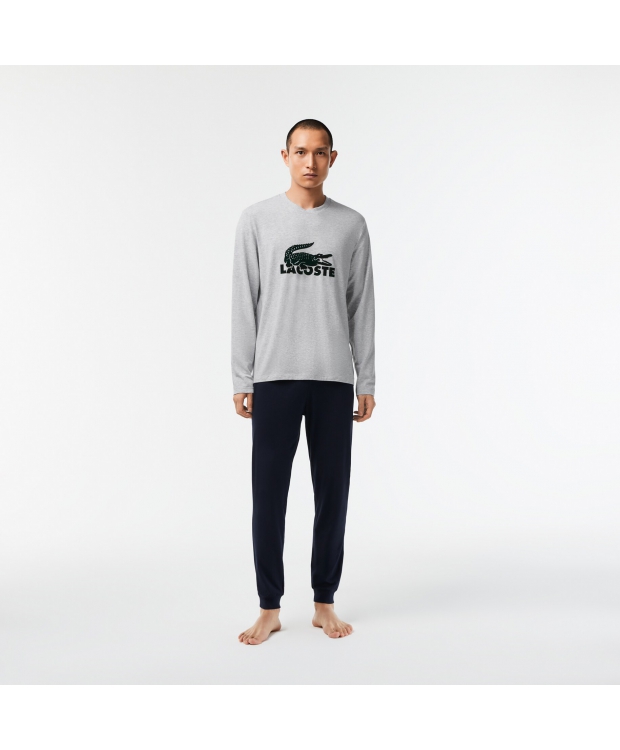 Lacoste pyjamassæt i sort og grå til herre – OUTLET billede 4