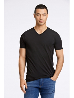 Lindbergh sort T-shirt med V-hals