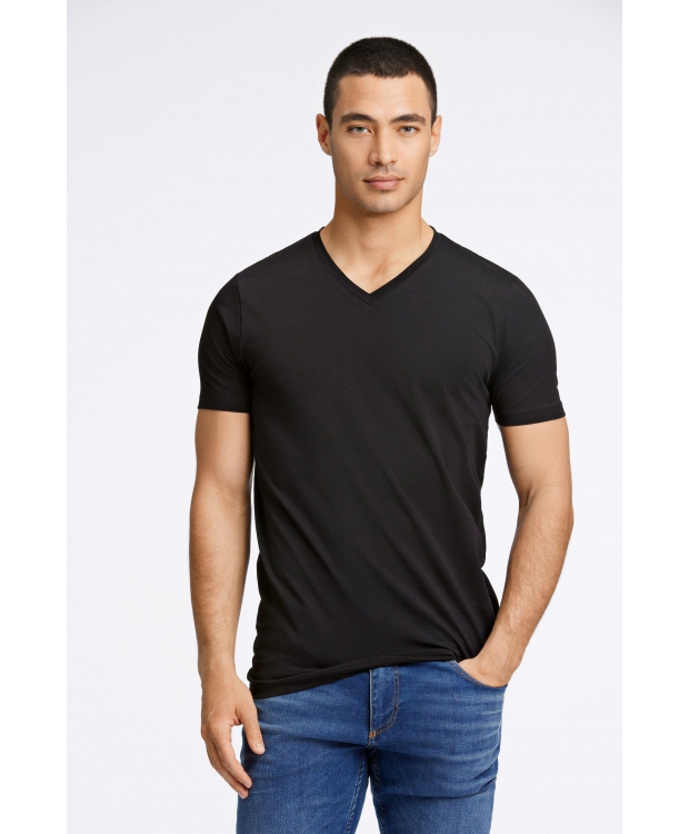 Lindbergh sort T-shirt med V-hals billede 1