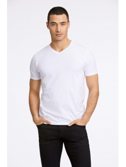 Lindbergh hvid T-shirt med V-hals