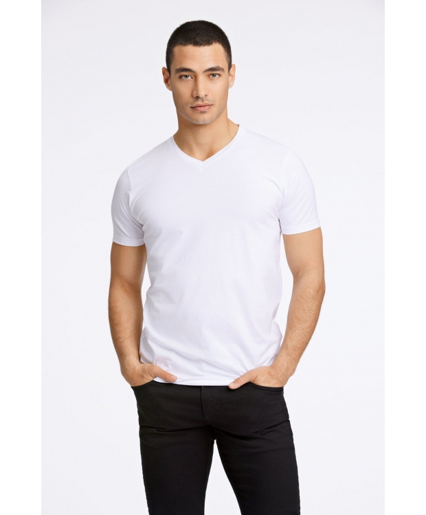 Lindbergh hvid T-shirt med V-hals billede 1