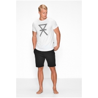 JBS of Denmark hvid T-shirt med print og bambusviskose til herre