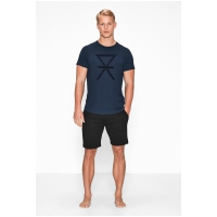JBS of Denmark bambus-T-shirt med print i blå og sort til herre