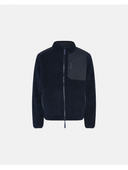 Dovre navy Teddy-jakke i polyester og uld til herre