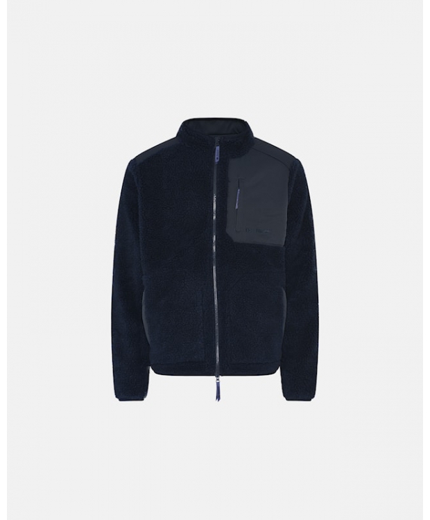Dovre navy Teddy-jakke i polyester og uld til herre billede 1