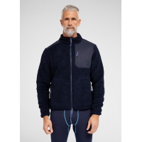 Dovre navy Teddy-jakke i polyester og uld til herre