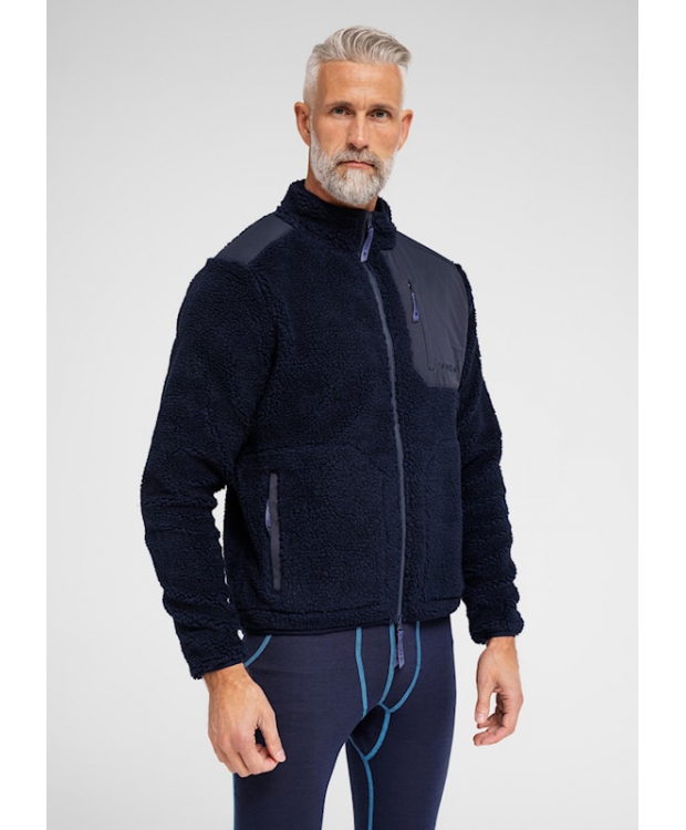 Dovre navy Teddy-jakke i polyester og uld til herre billede 3