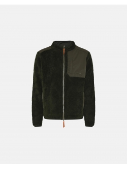 Dovre grøn Teddy-jakke i polyester og uld til herre