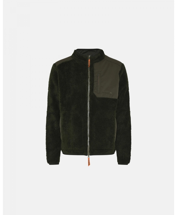 Dovre grøn Teddy-jakke i polyester og uld til herre billede 1
