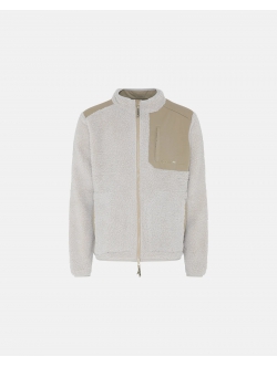 Dovre beige Teddy-jakke i polyester og uld til herre