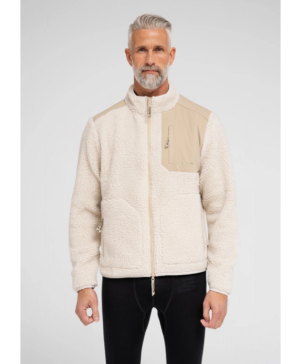 Dovre beige Teddy-jakke i polyester og uld til herre billede 2