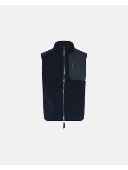 Dovre navy Teddy-vest i polyester og uld til herre