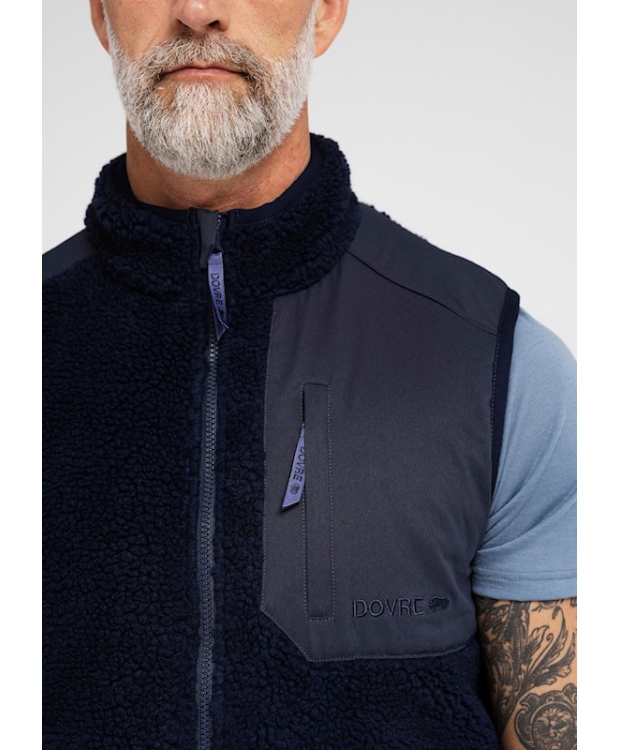 Dovre navy Teddy-vest i polyester og uld til herre billede 4
