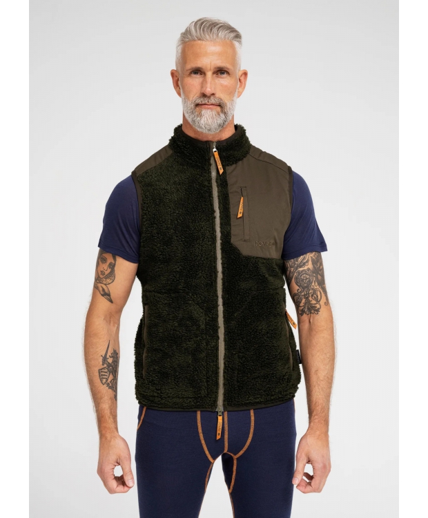 Dovre grøn Teddy-vest i polyester og uld til herre billede 2