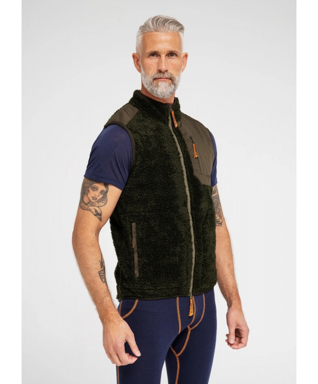 Dovre grøn Teddy-vest i polyester og uld til herre billede 3