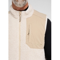 Dovre beige Teddy-vest i polyester og uld til herre