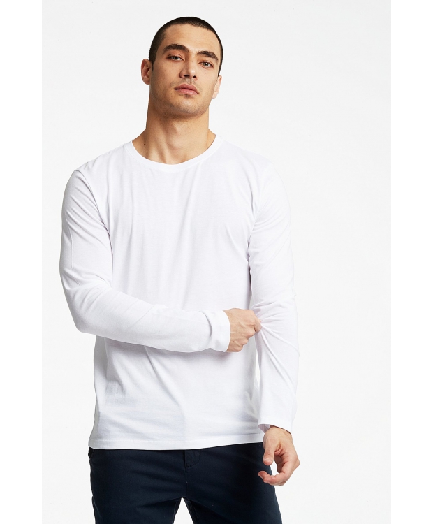 Lindbergh White hvid 3-pak langærmede T-shirts til herre billede 5