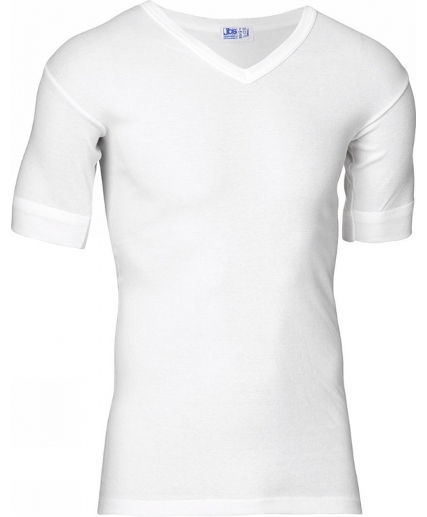JBS hvid T-shirt med V-hals til herre i 100 % bomuld billede 5