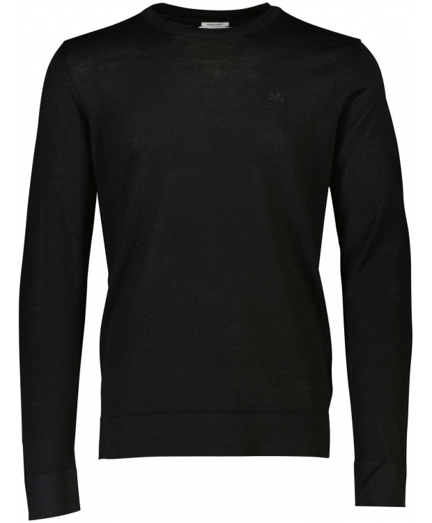 Lindbergh White sort striktrøje med 50% merinould billede 2