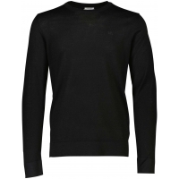 Lindbergh White sort striktrøje med 50% merinould