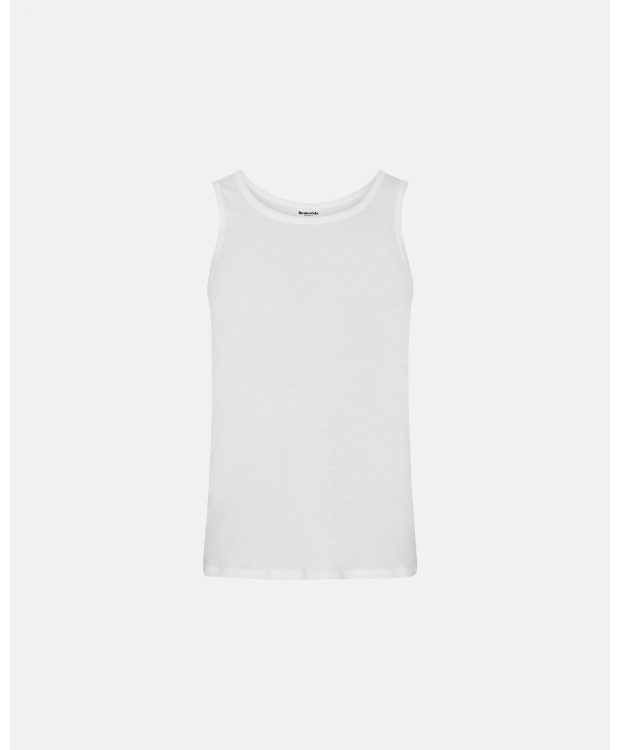 Resteröds ribbede tanktops til herre – hvid 2-pak billede 2