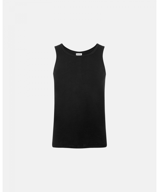 Resteröds ribbede tanktops til herre – sort 2-pak billede 2