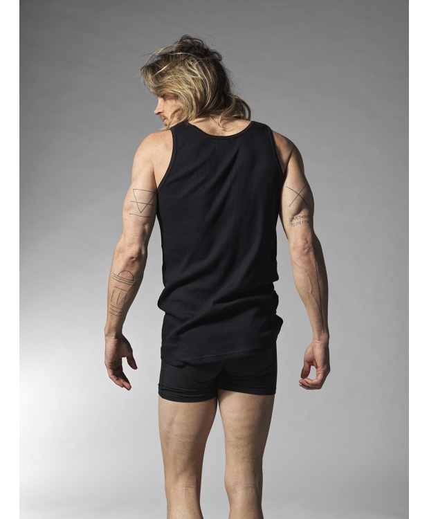 Resteröds ribbede tanktops til herre – sort 2-pak billede 4