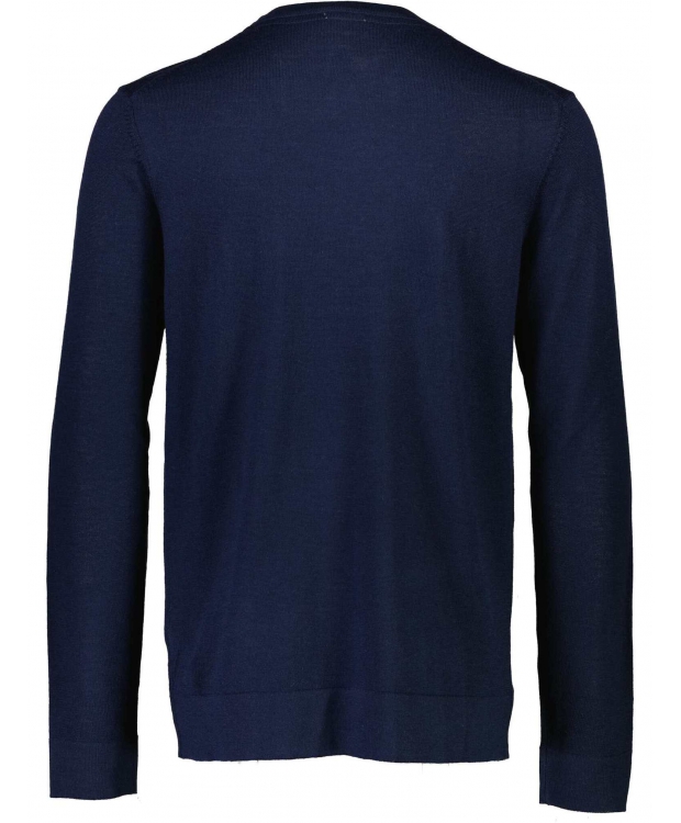 Lindbergh White navy striktrøje med 50% merinould billede 3