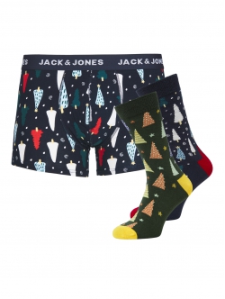 JACK & JONES gaveæske med julemotiv – strømper og boksershorts