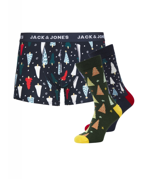 JACK & JONES gaveæske med julemotiv – strømper og boksershorts billede 1