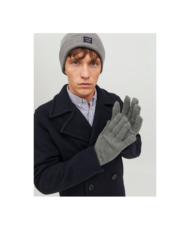 JACK & JONES strikhandsker i akryl til herre – grå – Outlet billede 3