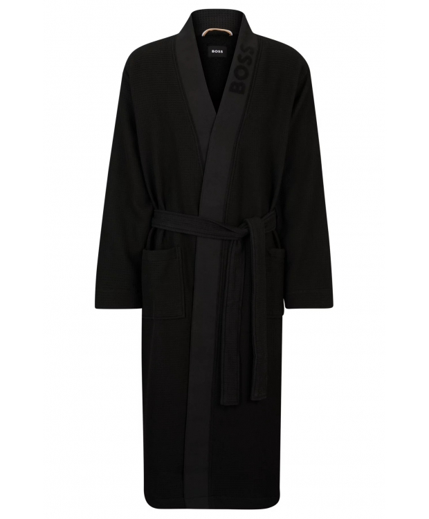 BOSS Waffle kimono-morgenkåbe til herre – sort billede 1