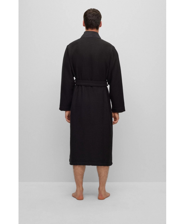 BOSS Waffle kimono-morgenkåbe til herre – sort billede 2