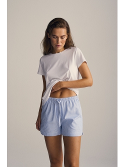 JBS of Denmark blåstribede bambus-pyjamasshorts til kvinder