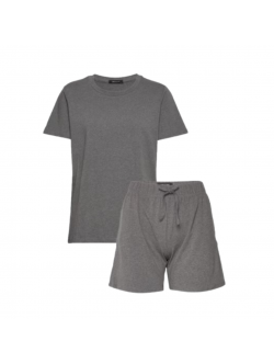Decoy pyjamas t-shirt og shorts i mørkegrå til kvinder – Outlet