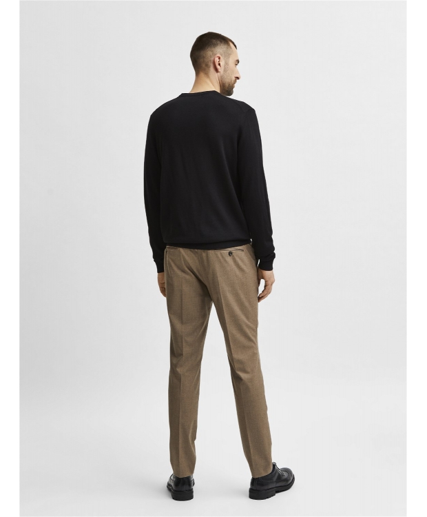 Selected sweatshirt i merinould i sort til herre - OUTLET billede 3