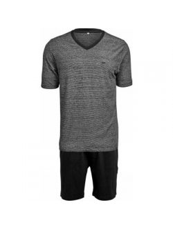 JBS mørkegrå pyjamas med T-shirt og shorts til herre