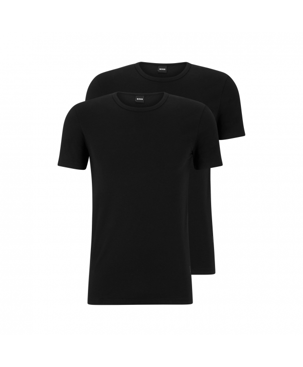 BOSS 2pak T-shirts med rund hals i sort til herre billede 1